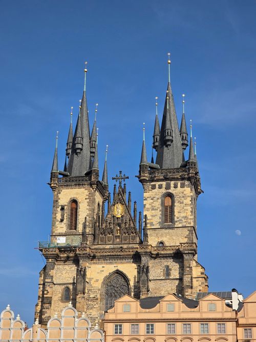 Free Stunning view of the Gothic architecture of the Church of Our Lady before Týn in Prague. Stock Photo