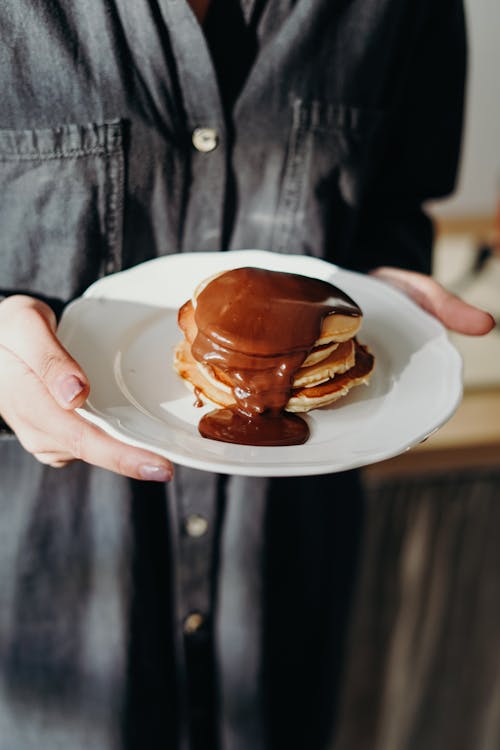 Chocolate Cake on White Ceramic Plate