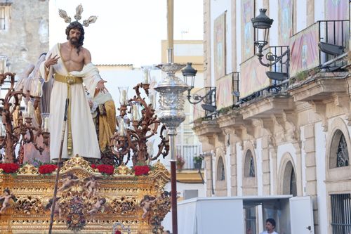 Free Majestic religious procession during Semana Santa in Andalucía, Spain. Stock Photo
