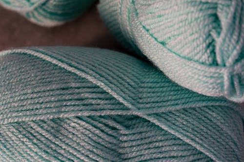 Close-Up Photo of Teal Yarn