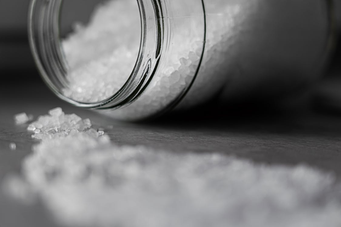 Free Selective Focus Photo of Salt in Glass Jar Stock Photo