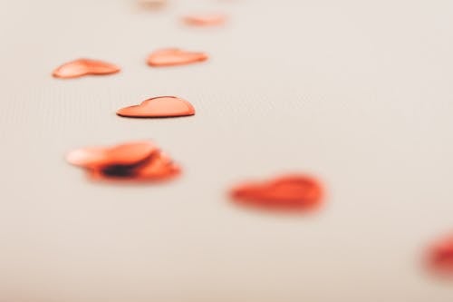 Free Red Heart Shape In A White Surface Stock Photo