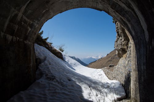 Free stock photo of melting, snow, tunnel