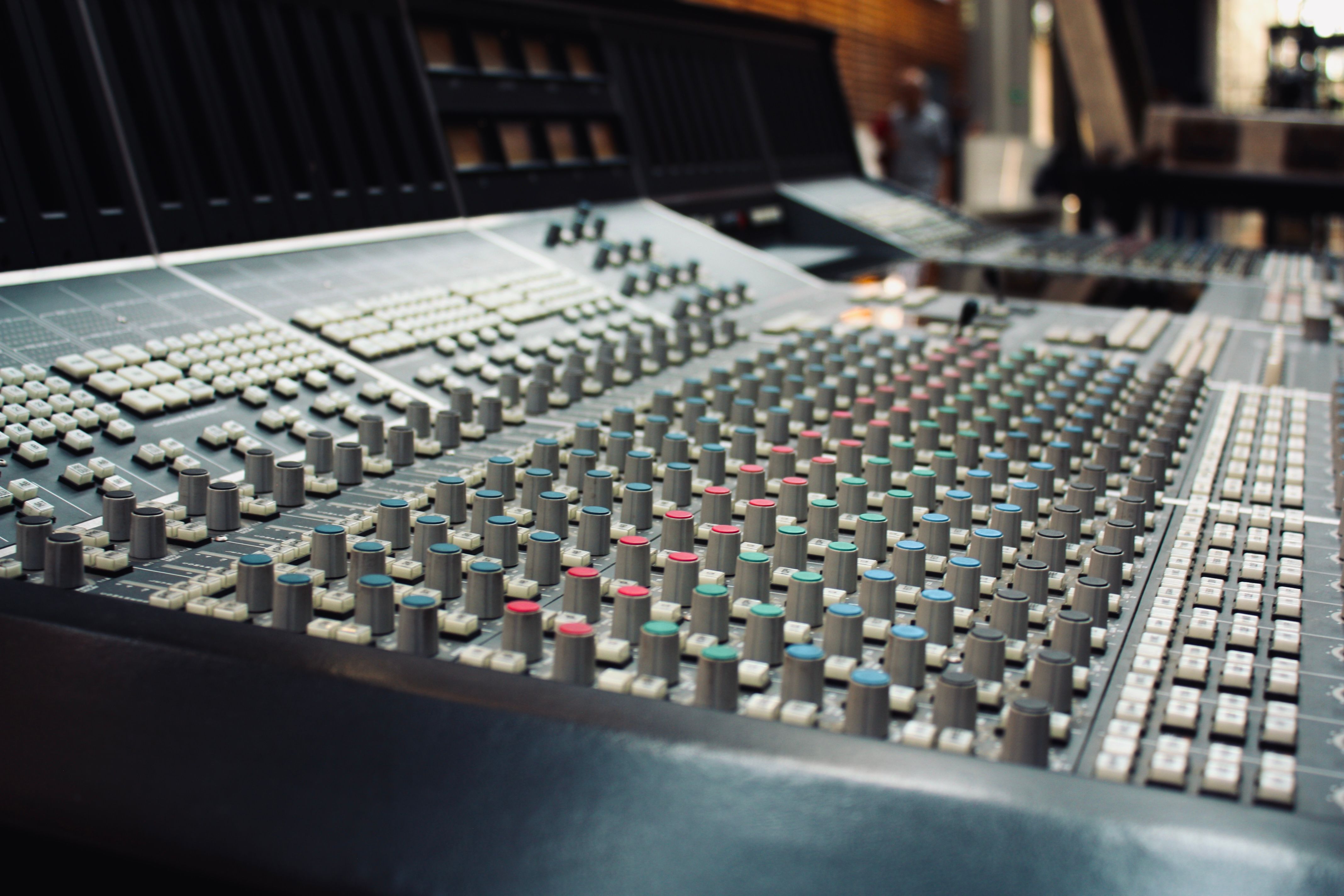 Mixing console in a professional studio used for sync pitching