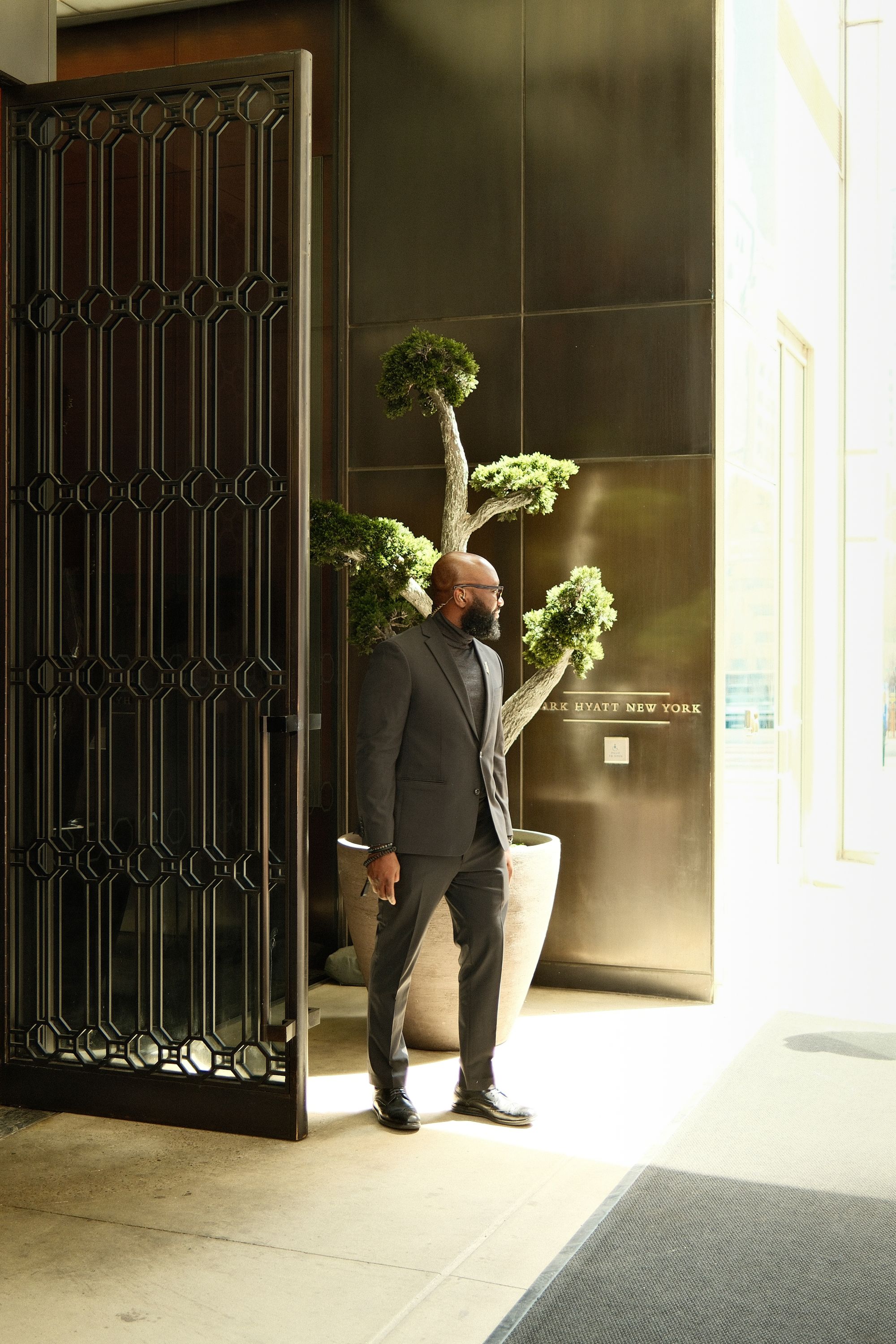 Luxury hotel entrance in New York City