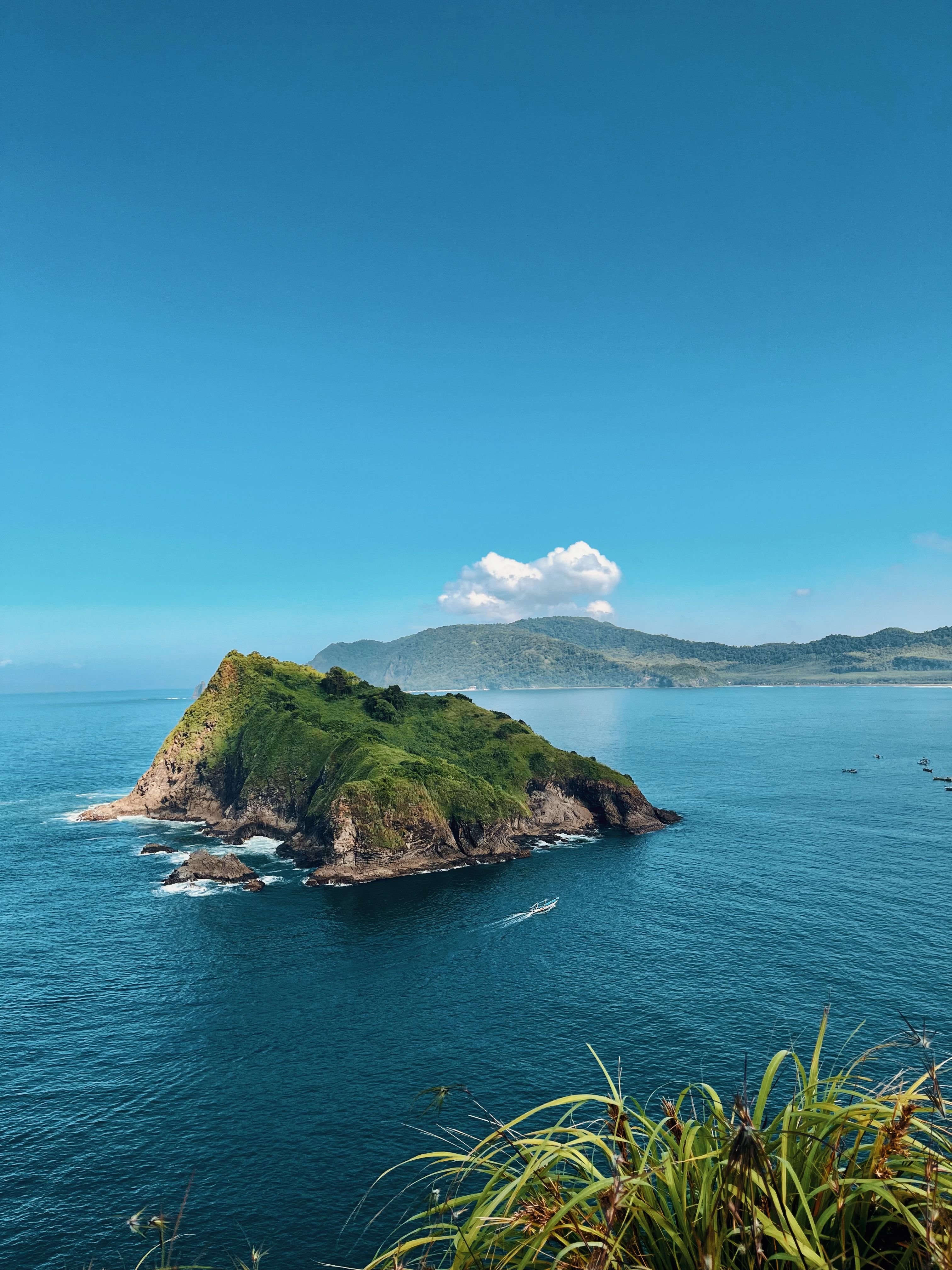 Scenic Island View Amidst Blue Ocean Waters