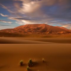 Sand dunes at dusk, photo by Moussa Idrissi on Pexels