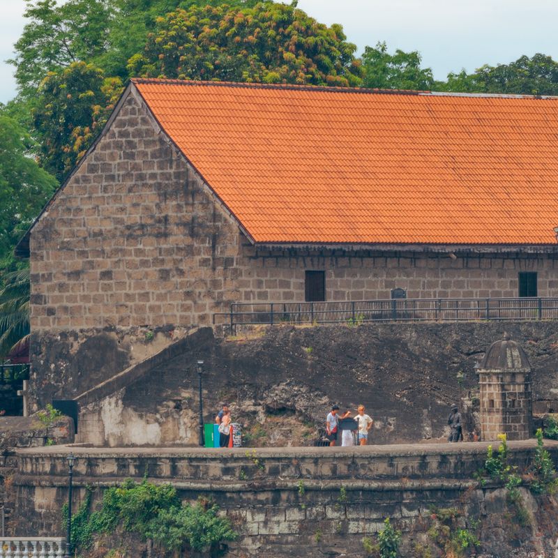 Stone ramparts of Fort Santiago in Intramuros, Manila
