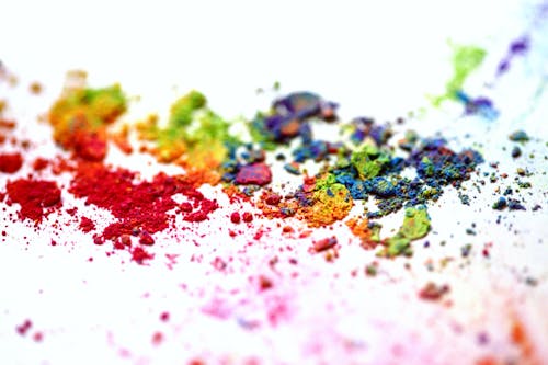 Free Colored Powder on White Canvas Stock Photo