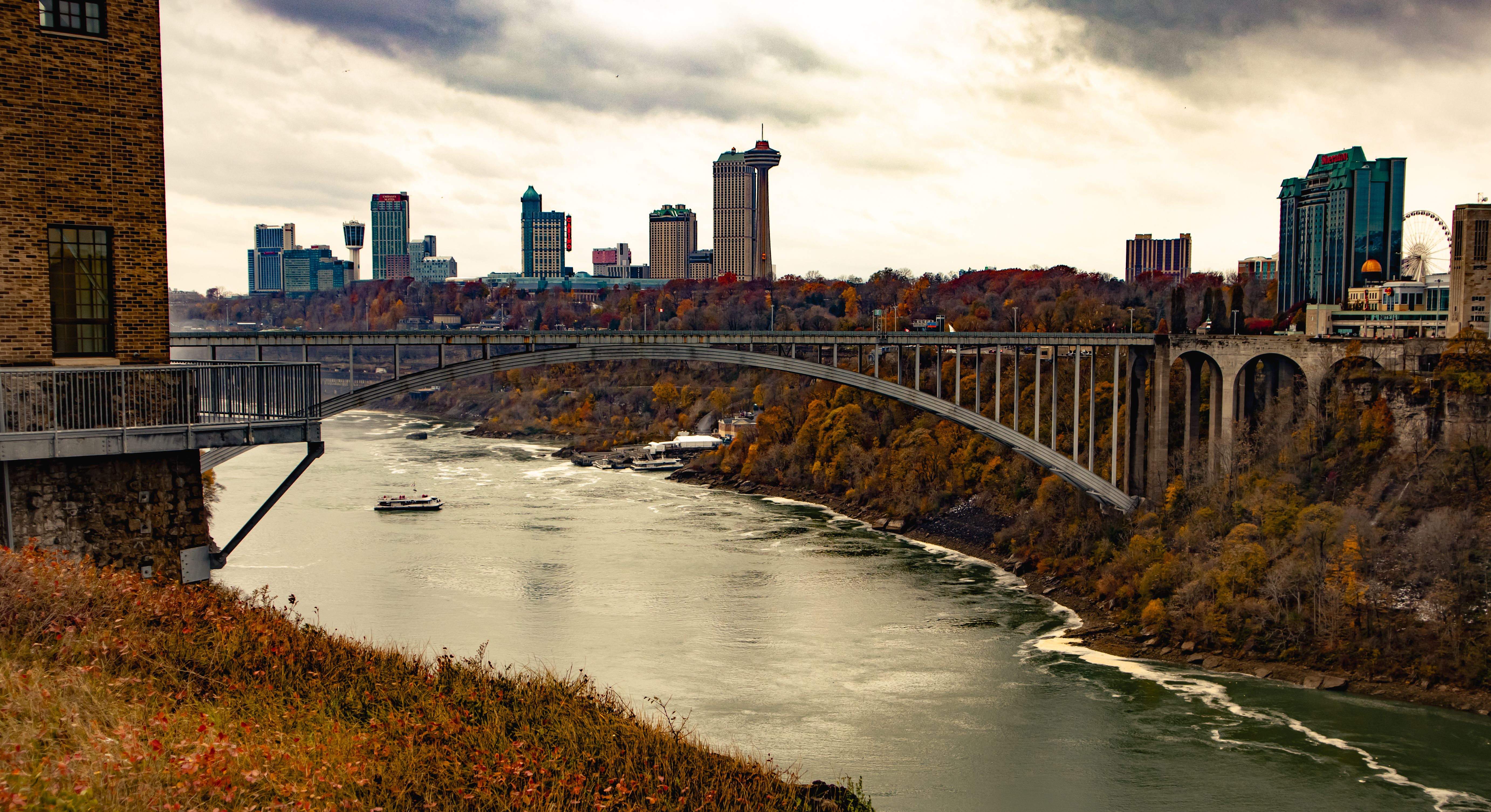 Cohoes Falls on the Mohawk River with viewing platform