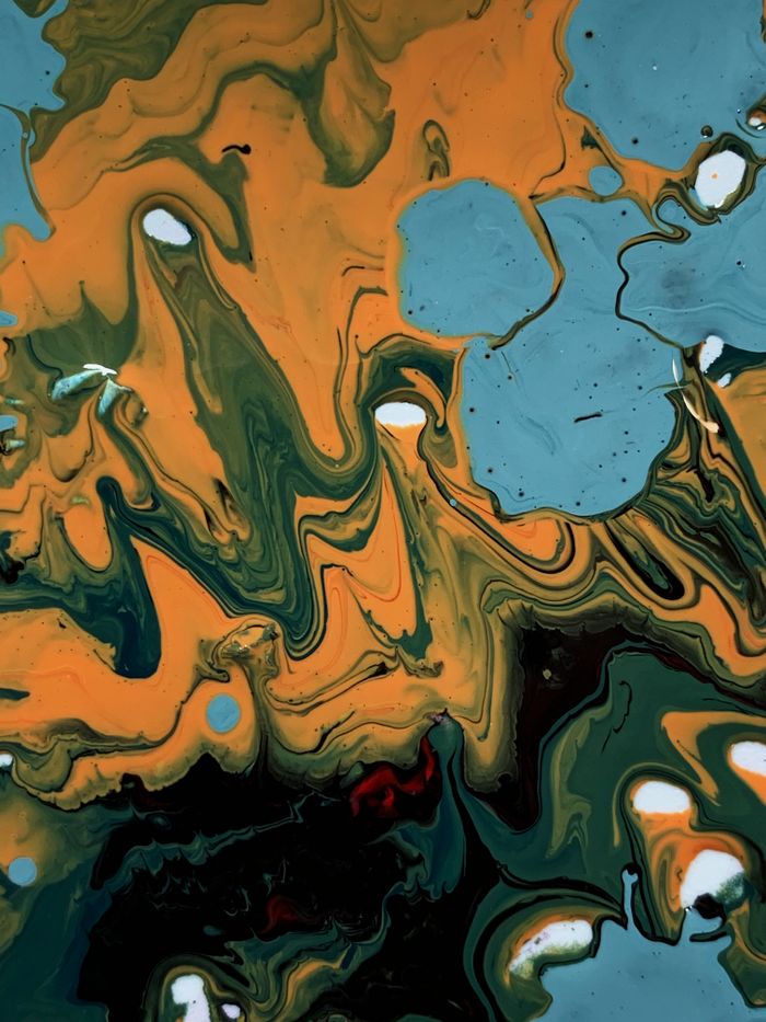 Textura abstracta de pintura acrilica en tonos vivos