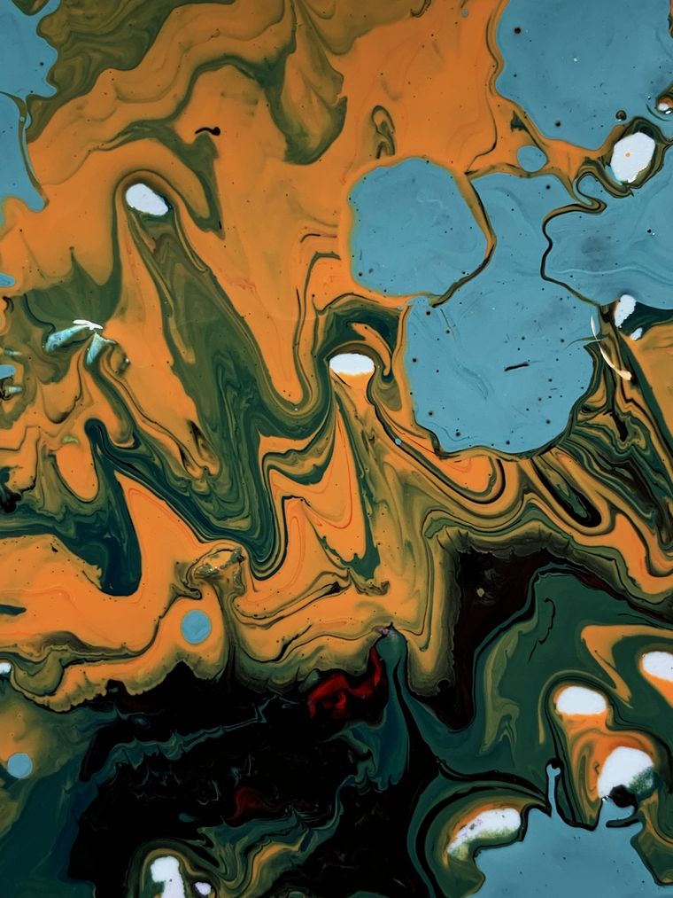 Textura abstracta de pintura acrilica en tonos vivos