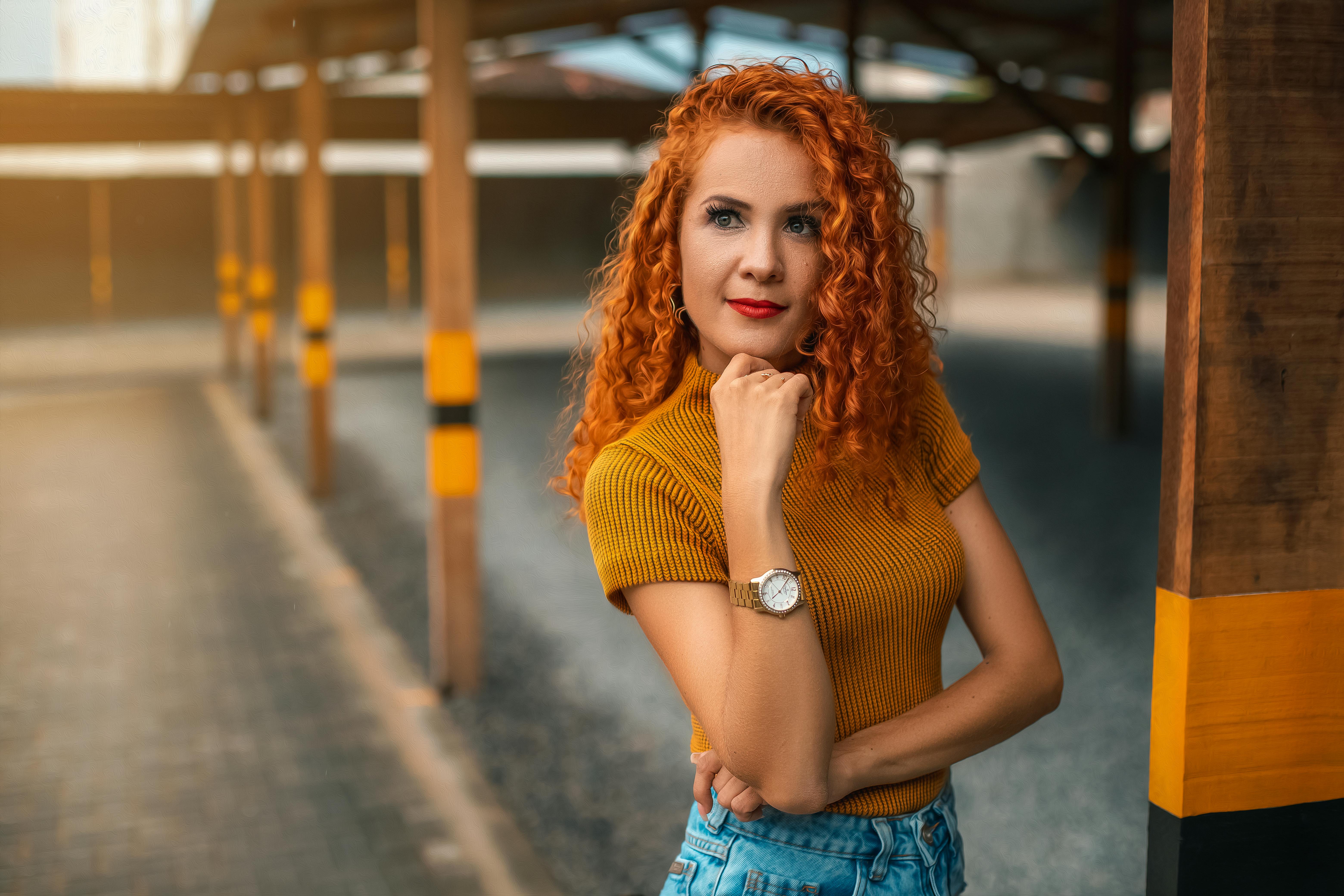 yellow turtle neck top