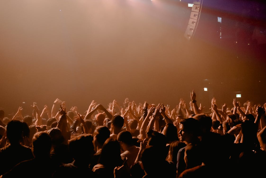 Free People Gathering in Concert during Night Time Stock Photo