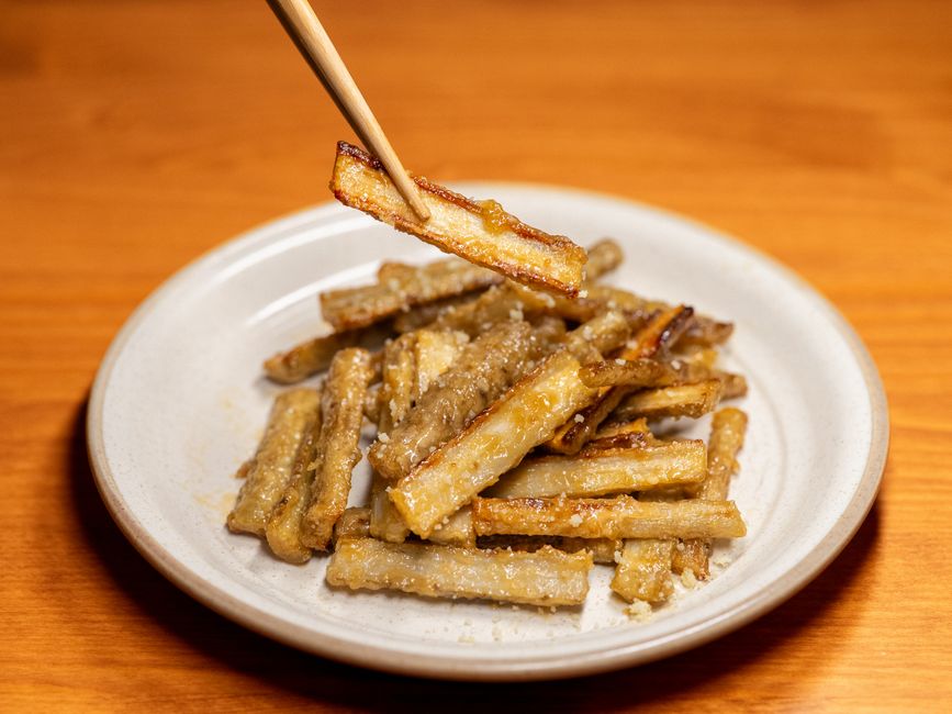 braised burdock root lotus root side dish