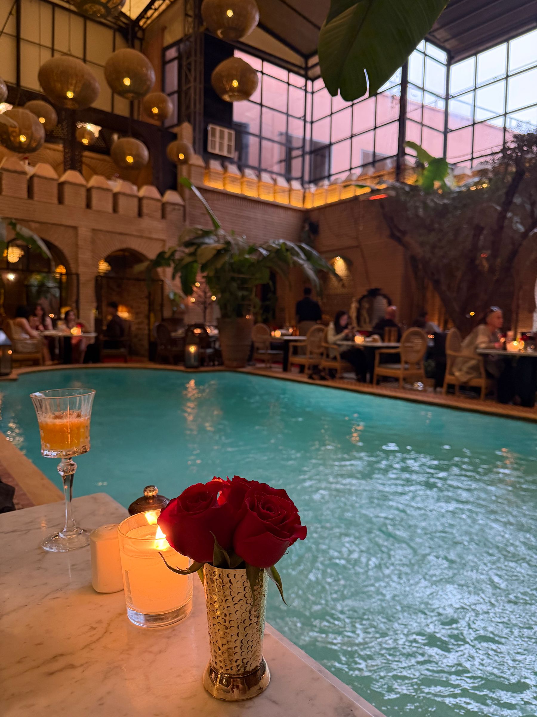 Intimate terrace setting in Morocco