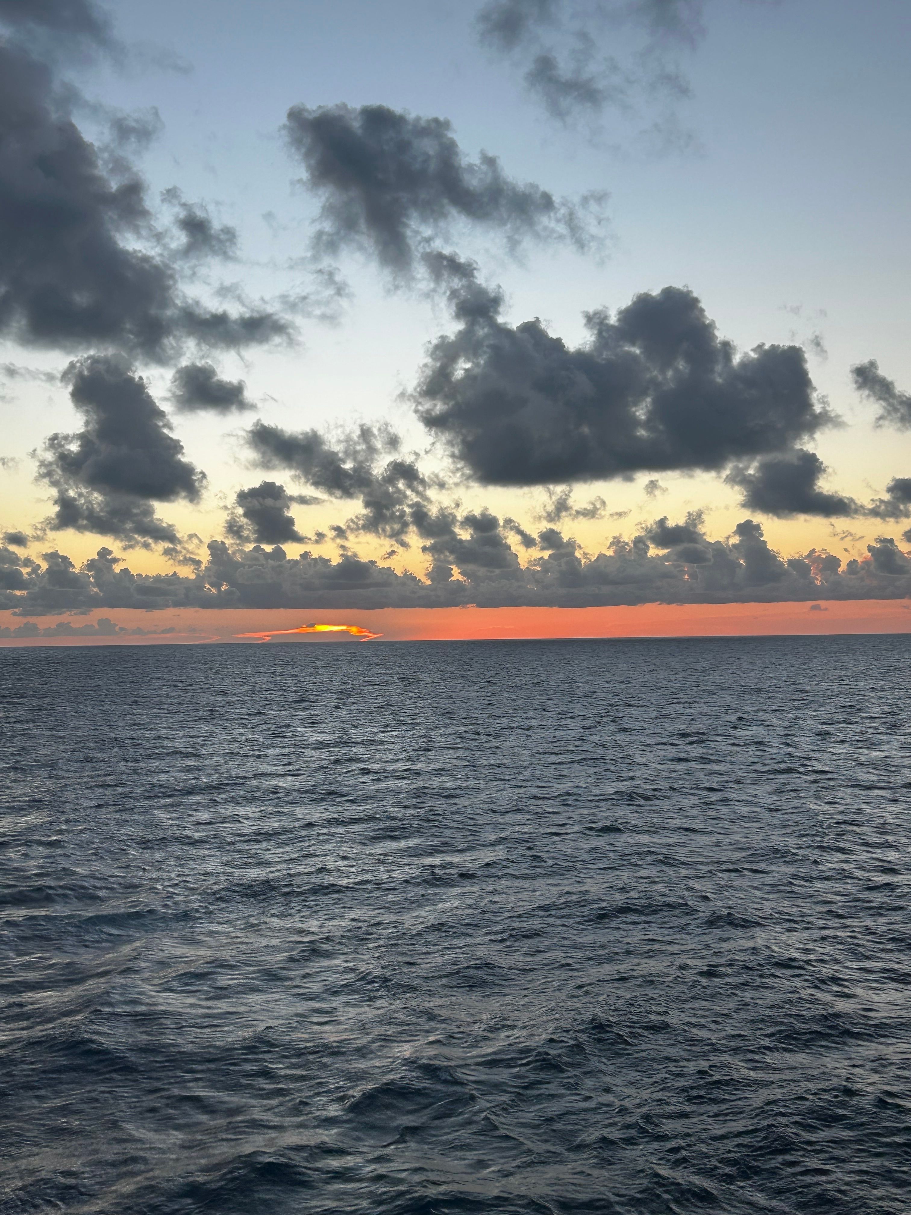 Dramatic Ocean Sunset with Dark Clouds · Free Stock Photo
