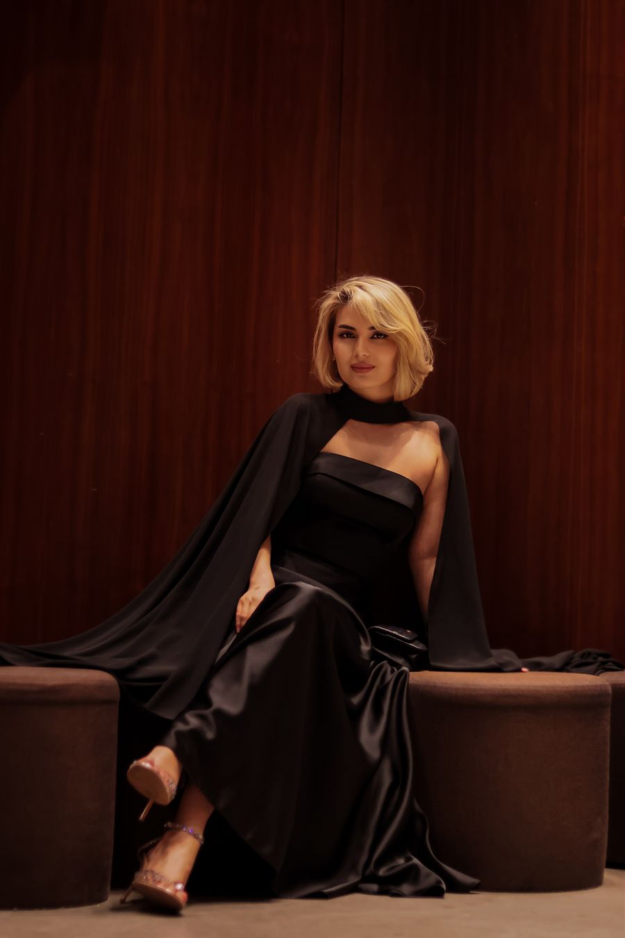 Noir Column Gown