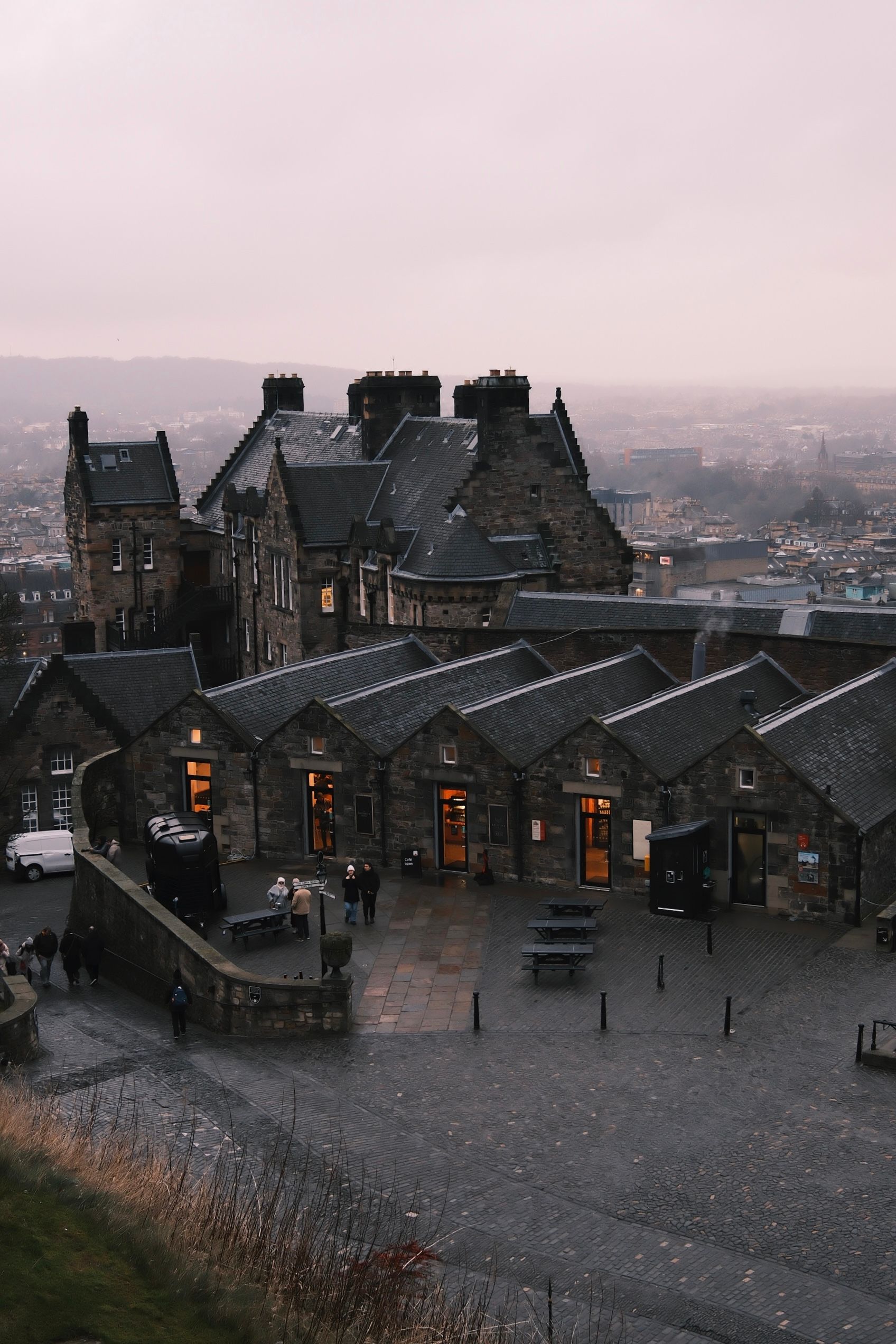Aerial View of Historic Edinburgh Buildings at Dusk · Free Stock Photo