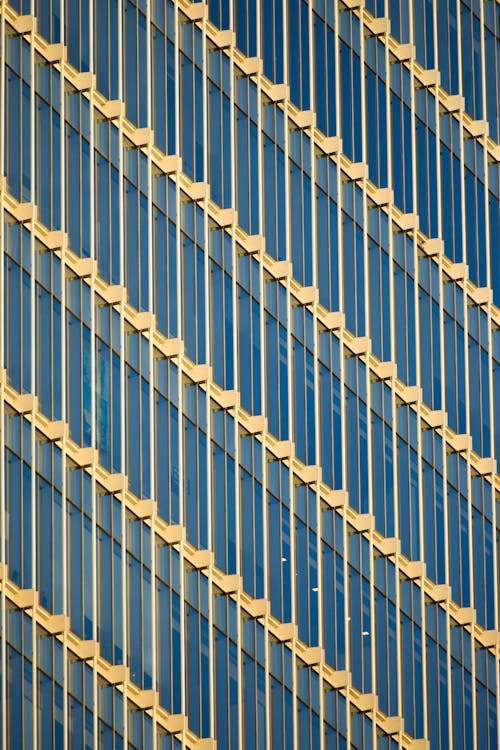 Architectural Building and Blue Glass Windows