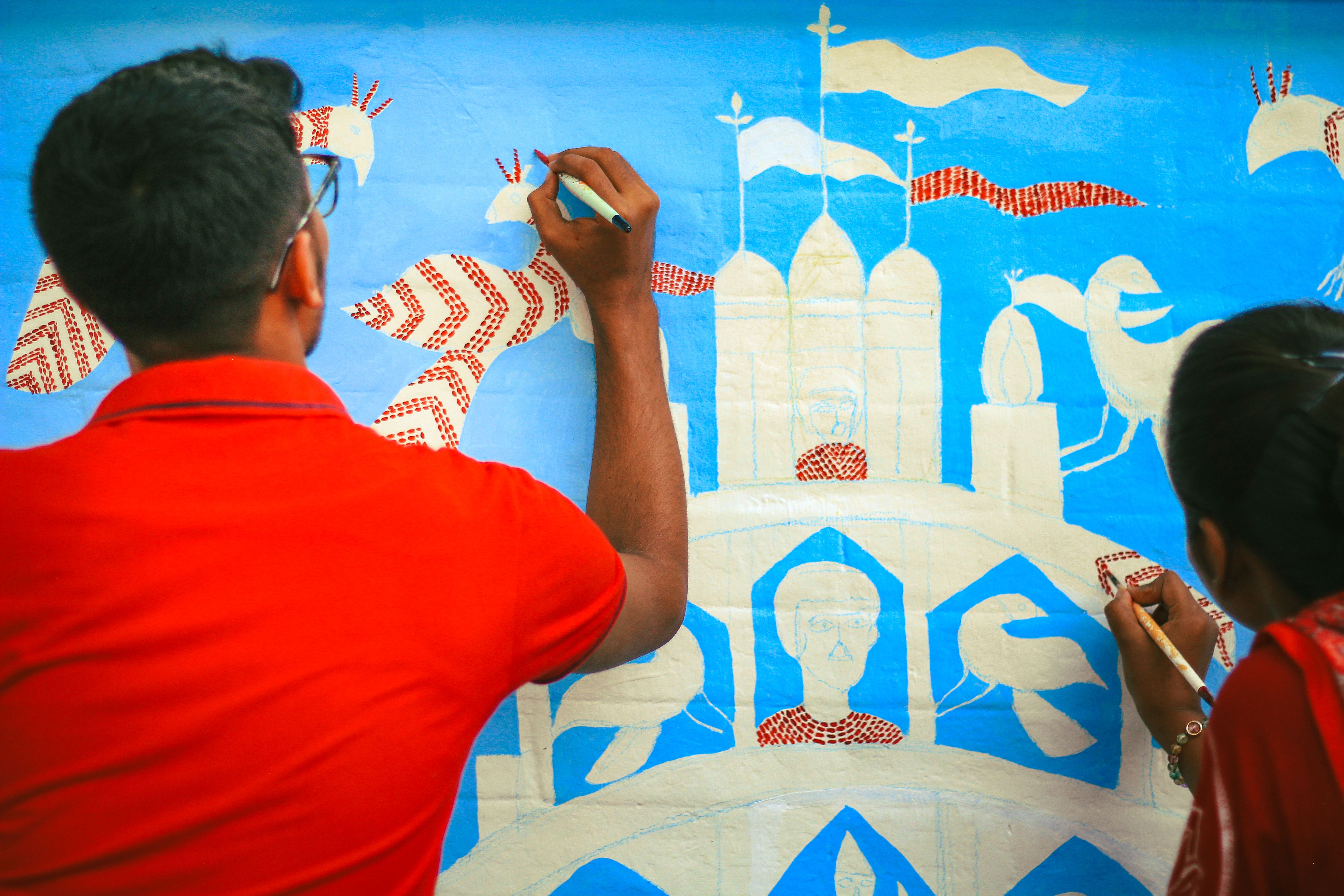 Heritage conservation team at work