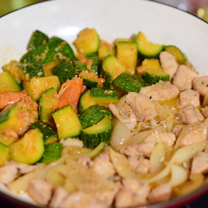 Greek Lemon Herb Lamb and Zucchini Stir-Fry