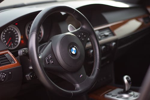 Black Bmw Car Steering Wheel