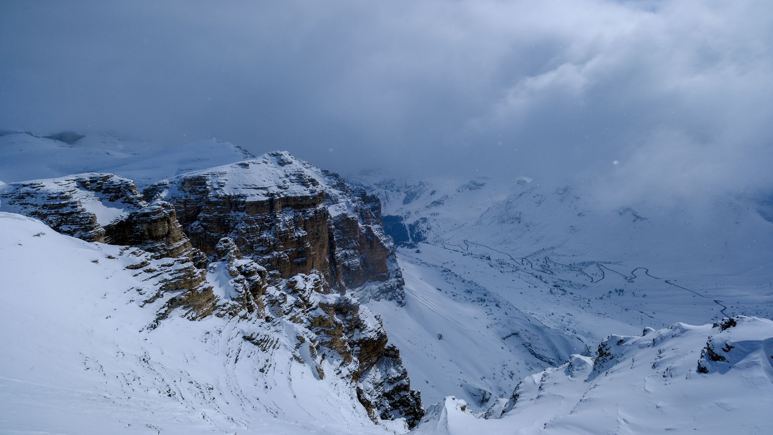 Dramatic Winter Scene Dramatic Winter Scene in the Dolomites ยท Free Stock Photo