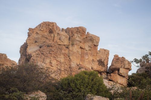 Free Stunning natural rock formation under a clear sky in Brazil's rugged landscape. Stock Photo