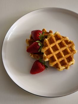 Strawberry Shortcake Flavored Thick Belgian Style Waffles