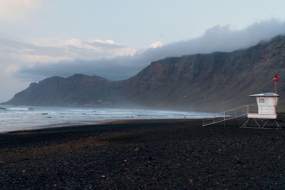 The surf beach of Caleta de Famara, Lanzarote