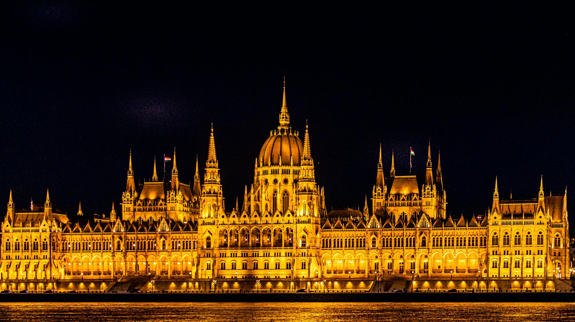 Hungarian Parliament Building During Nighttime