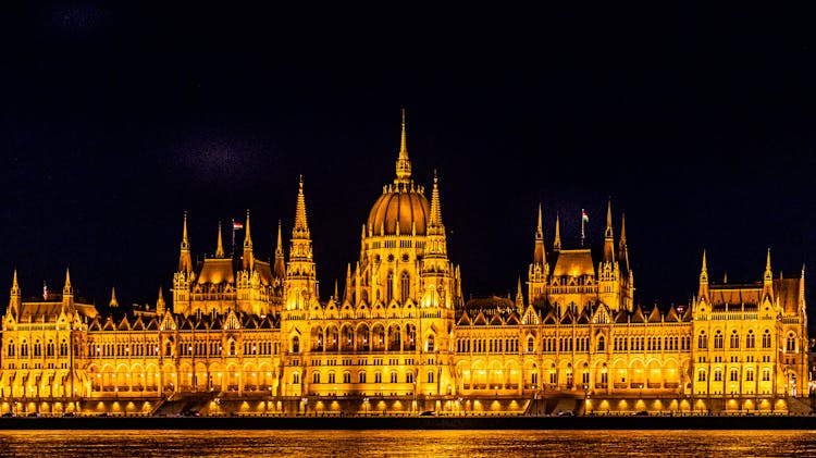 Hungarian Parliament Building During Nighttime