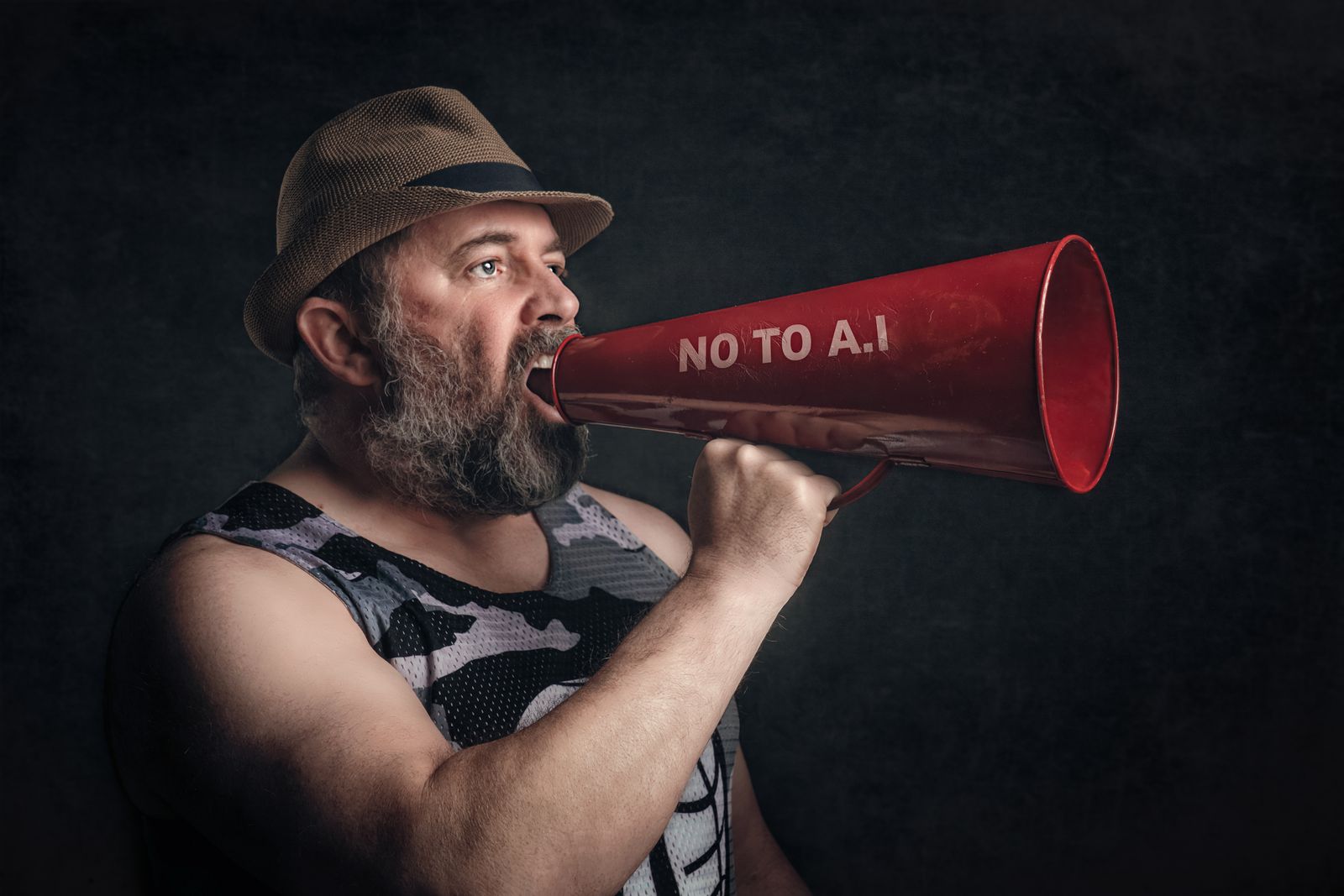 Símbolo de protesto contra inteligência artificial