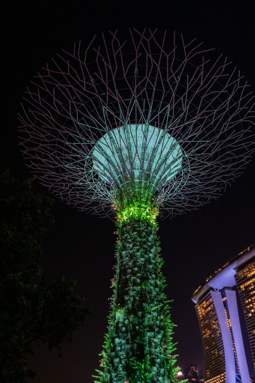 Friedliche Nacht & Singapore – Architektur Hintergrundbild