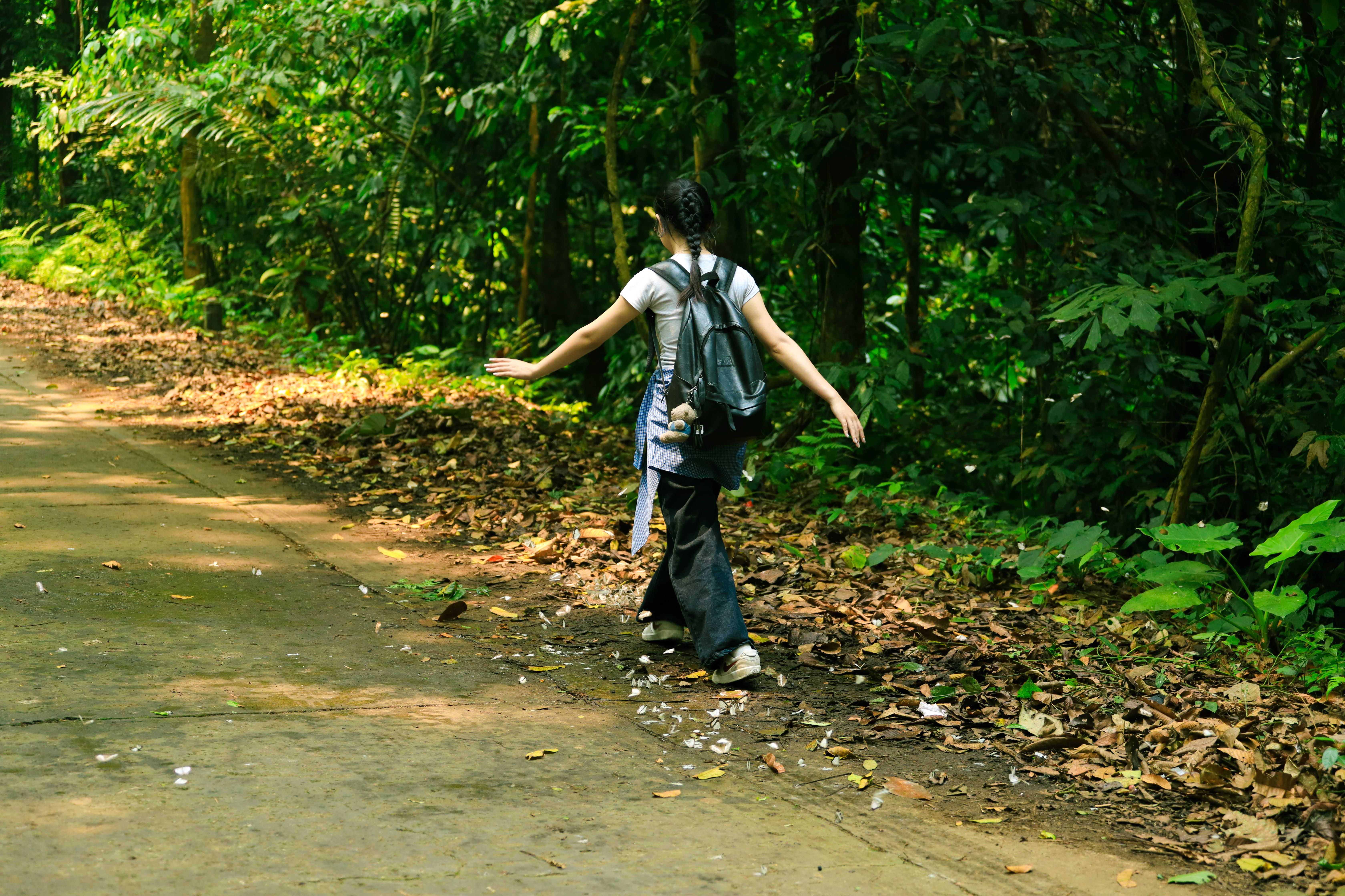 Young Woman Hiking in Ninh Bình, Vietnam Forest · Free Stock Photo