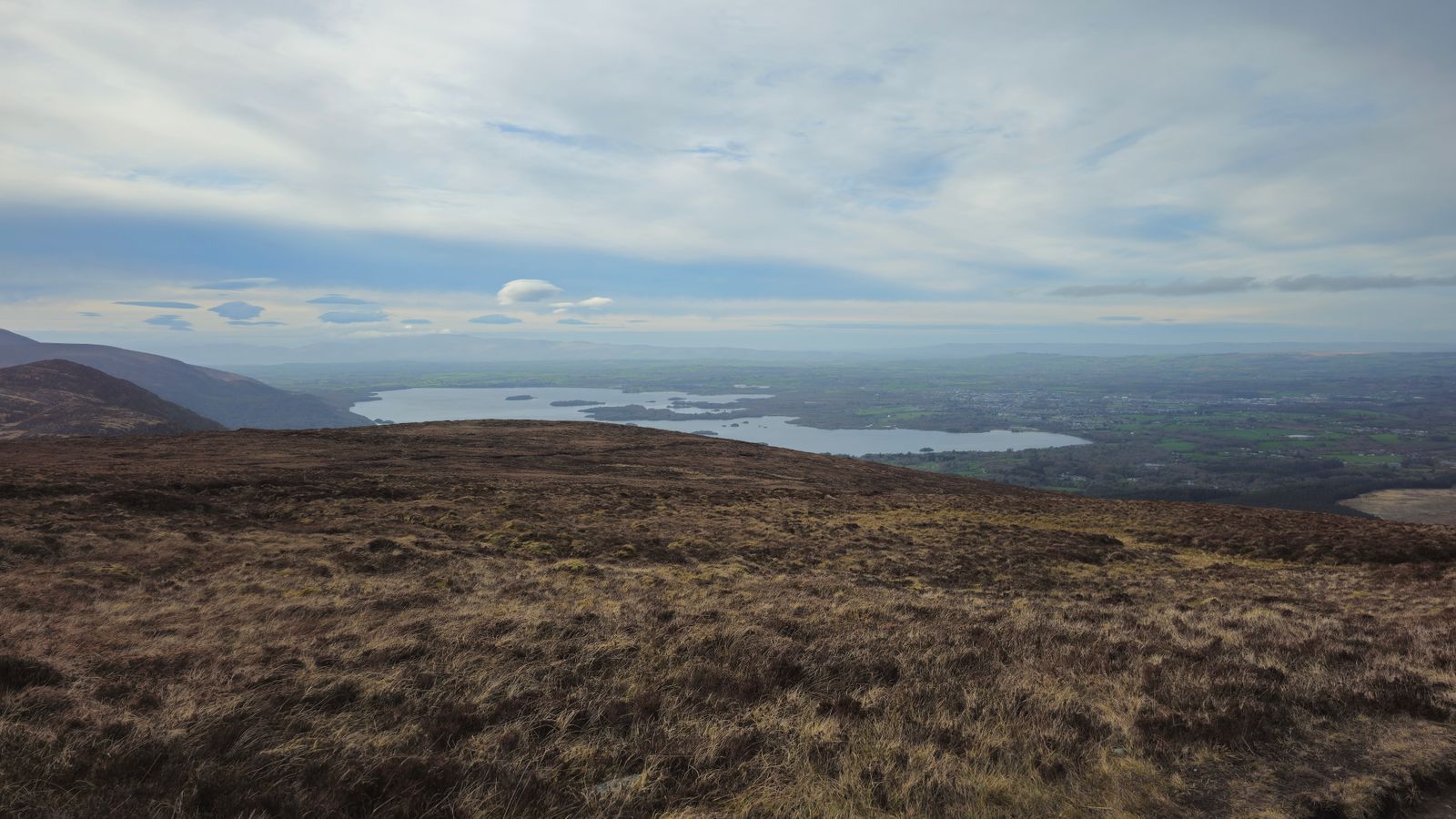 The Killarney lakes and hills under a dramatic sky