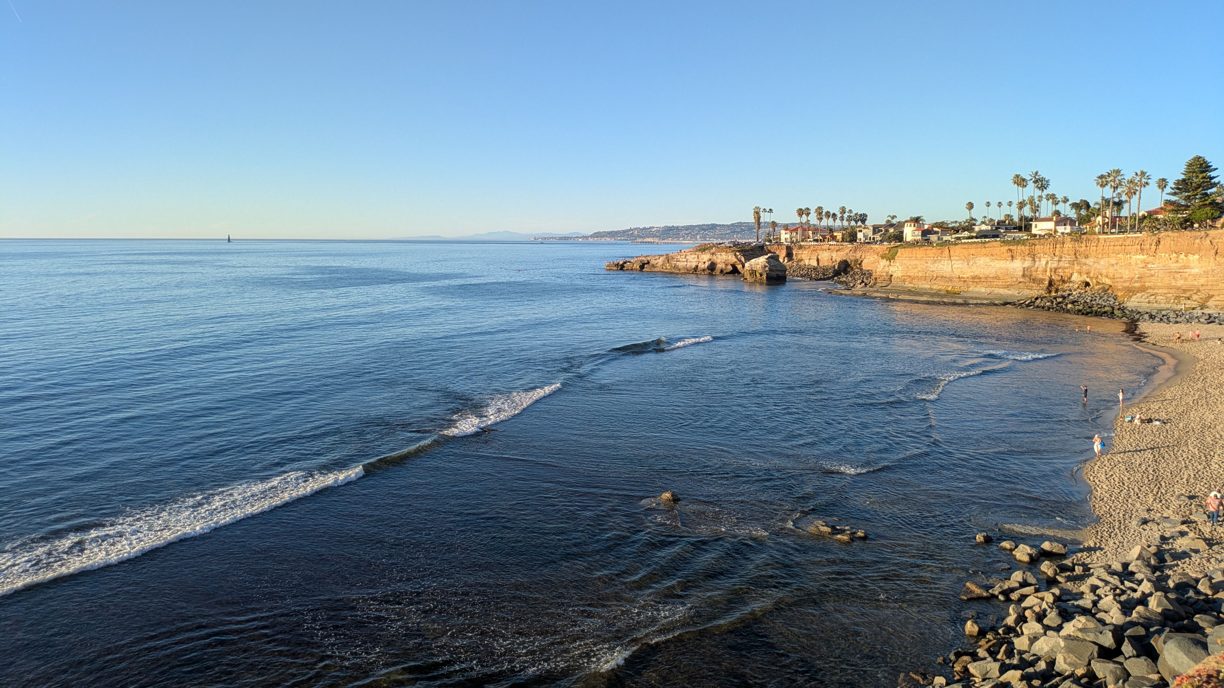 Sunset Cliffs coastline in San Diego at golden hour