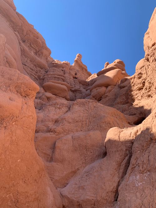 Free Stunning red rock formations against a clear blue sky, showcasing nature's rugged beauty. Stock Photo