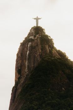 View of Christ the Redeemer statue on Corcovado Mountain in Rio de Janeiro, Brazil.