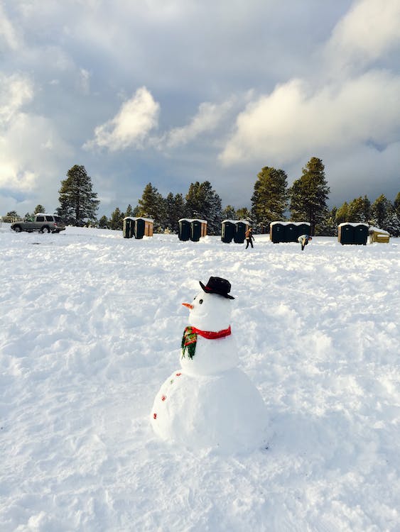 Free Snowman on Snow Covered Ground Stock Photo