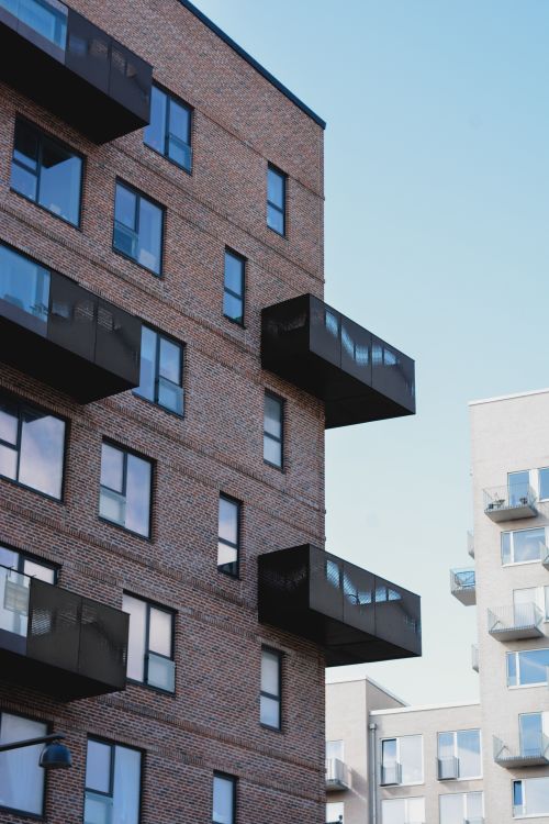 Modern Scandinavian Apartment Building Exterior · Free Stock Photo