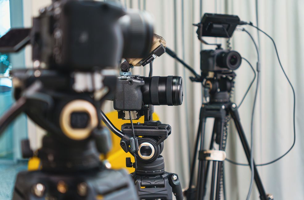 Podcast recording with cameras
