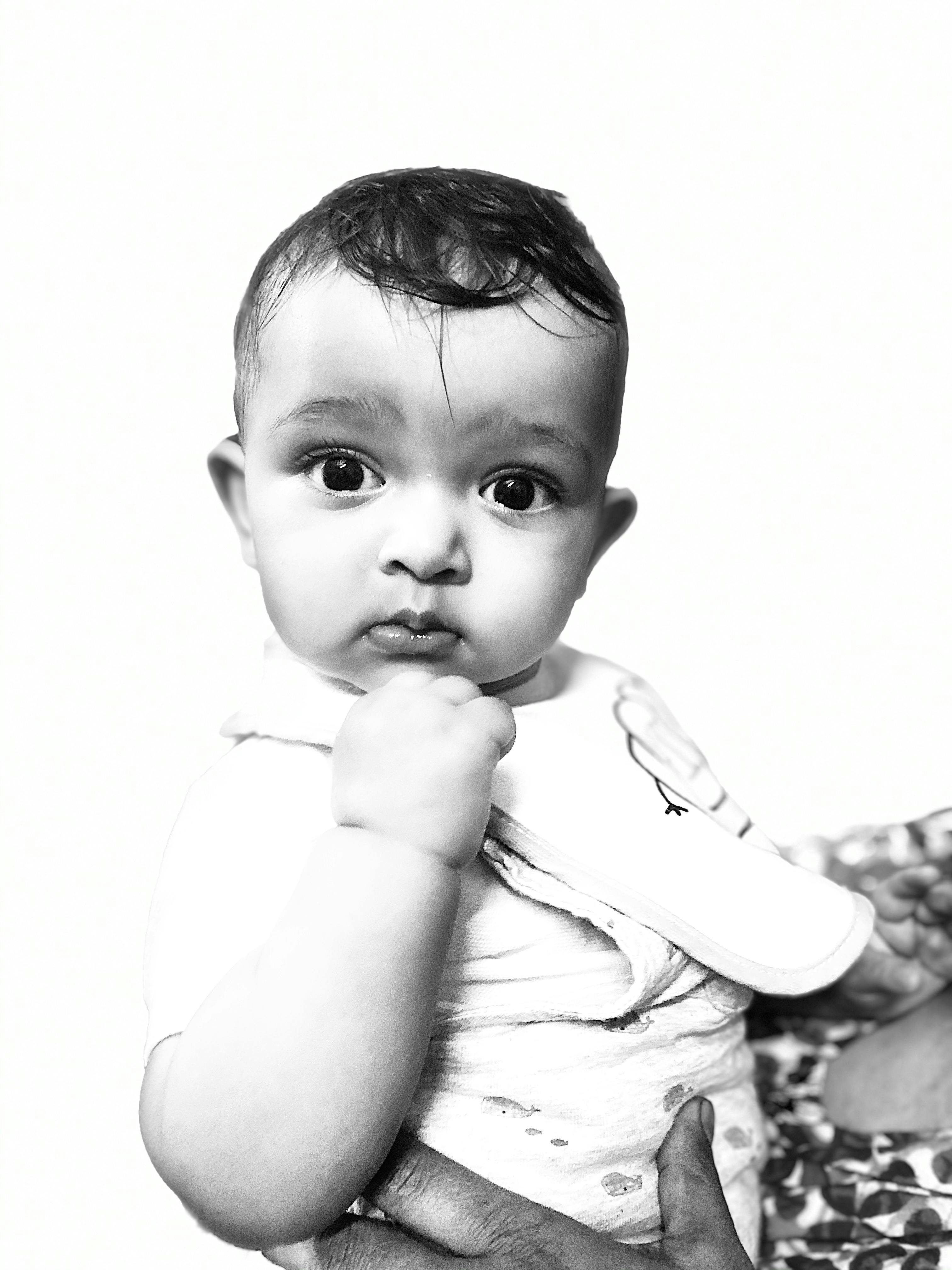 Free stock photo of baby, baby boy, black and white