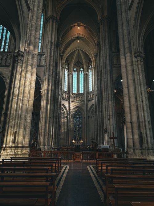 Free Stunning Gothic architecture of La Plata Cathedral in Argentina captured in detail. Stock Photo