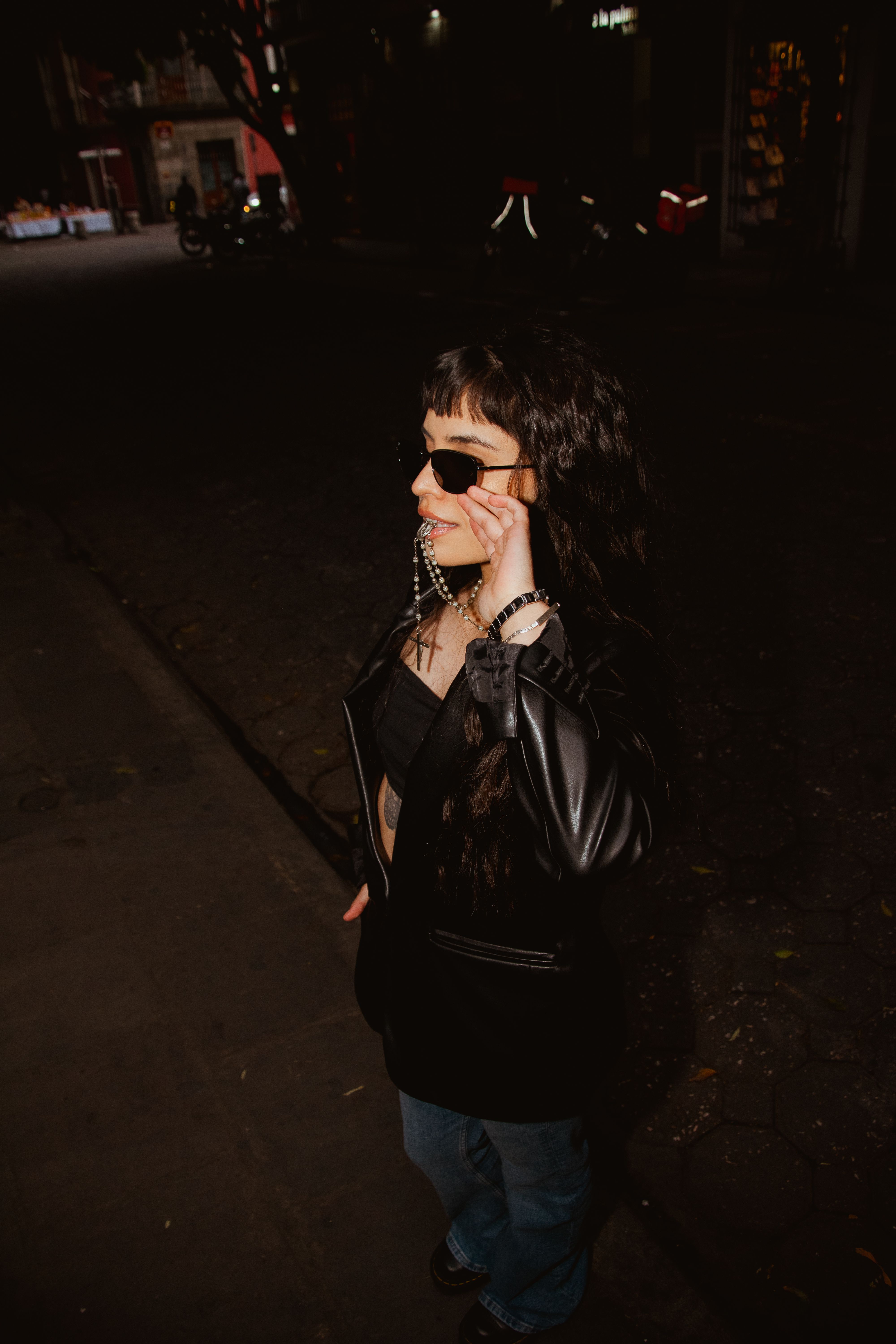 Stylish Woman in Urban Night Scene · Free Stock Photo