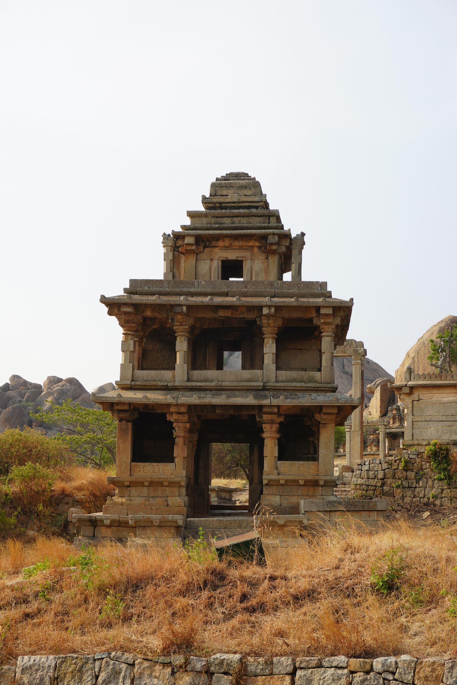 Historic stone architecture in Hampi