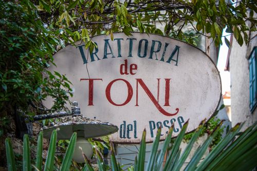 Free Authentic outdoor sign of Trattoria de Toni in Grado, Italy Stock Photo