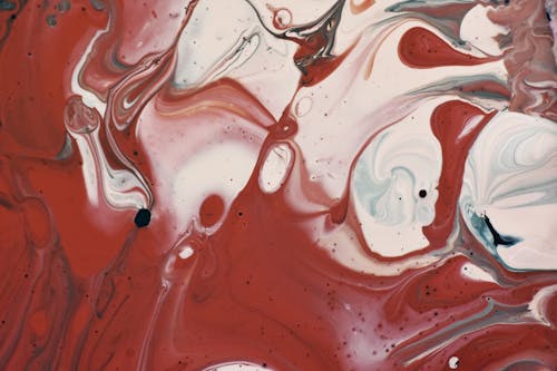 Peinture Abstraite Rouge Et Blanche