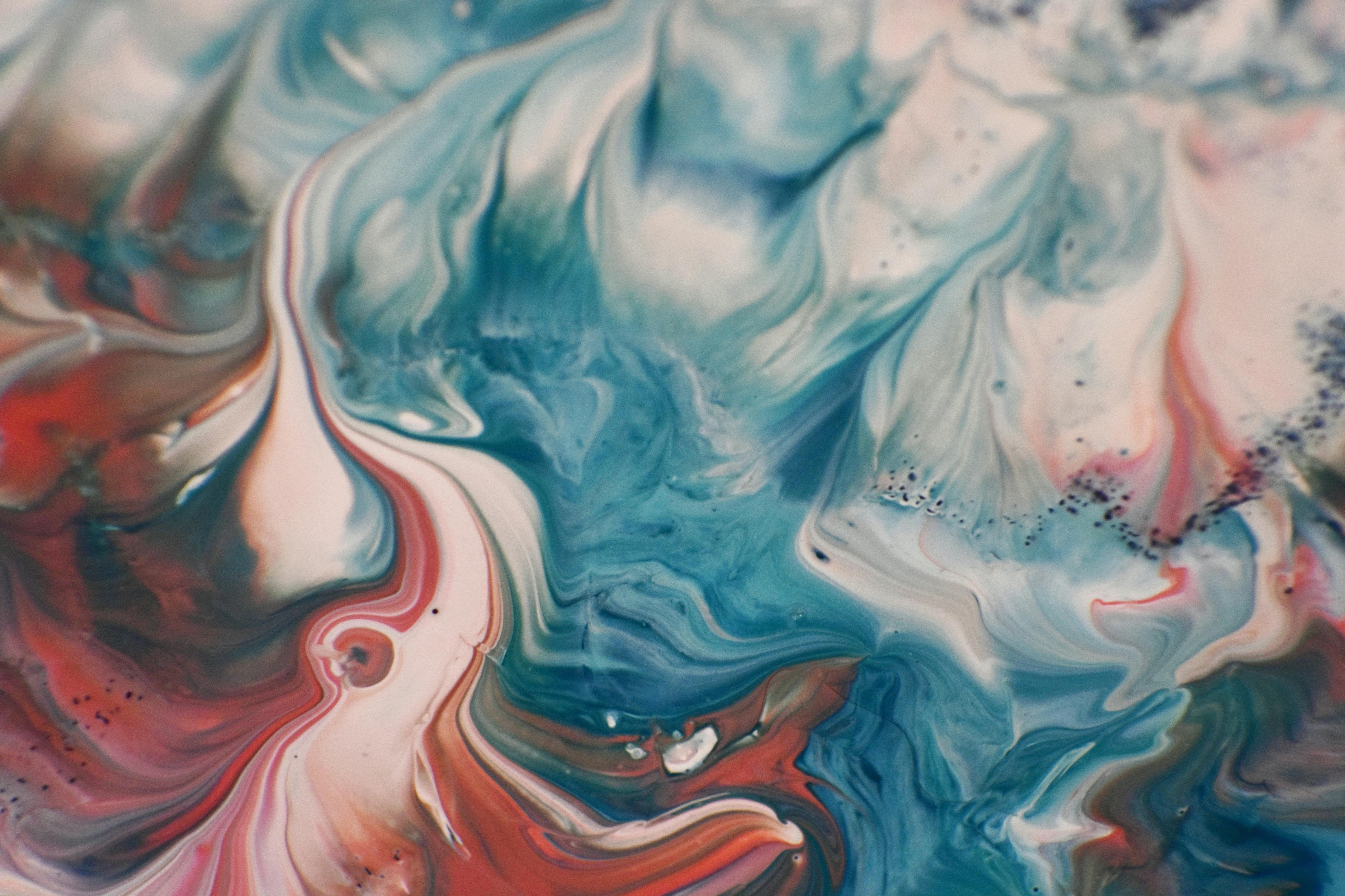 Close Up Photo of Water Marbling Paint · Free Stock Photo